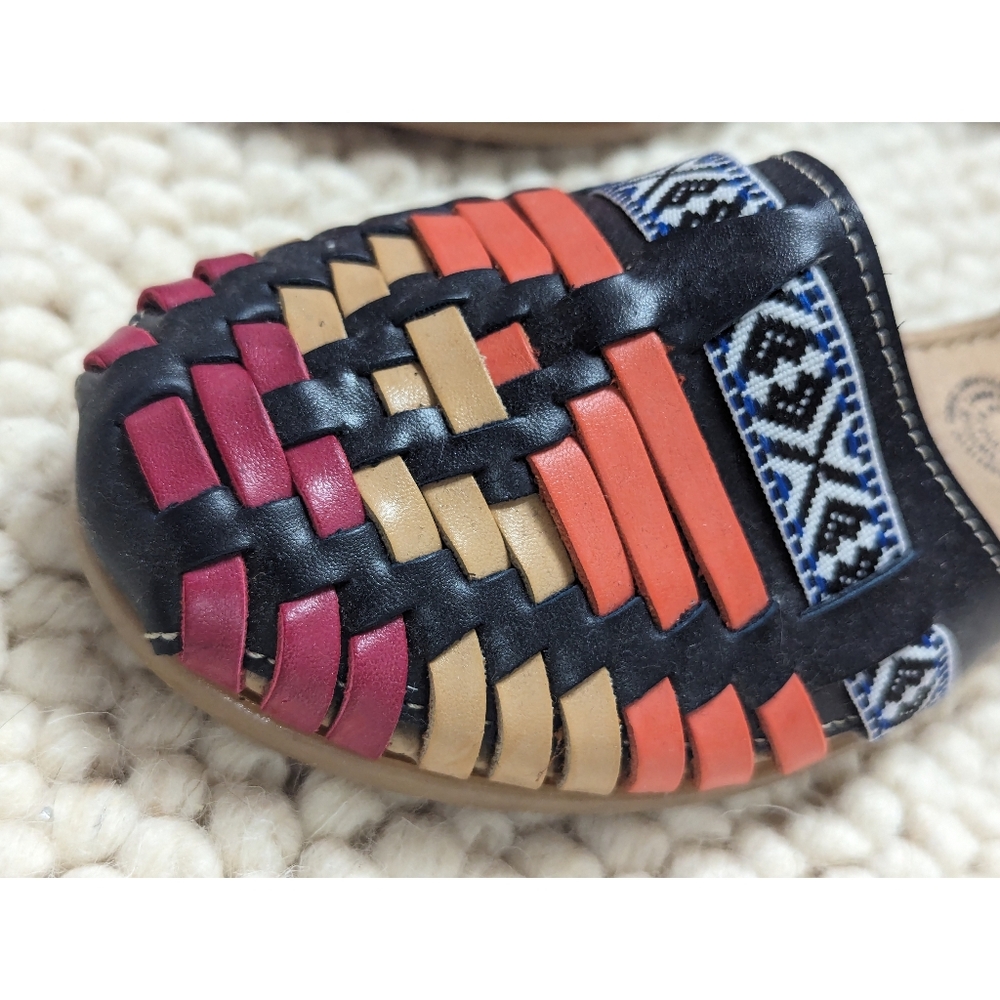 Handmade Mexican Huarache Ankle Strap Sandals Women's Size 7 - Picture 3 of 12